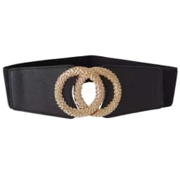 Women Wide Elastic Waist Belt Ladies Retro Fashion Cinch Stretchy Stylish PU Leather Dress Waistband