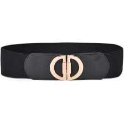 Women Wide Elastic Waist Belt Ladies Retro Fashion Cinch Stretchy Stylish PU Leather Dress Waistband