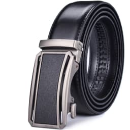 Men’s Genuine Leather Ratchet Dress Belt with Automatic Sliding Buckle Plus Size