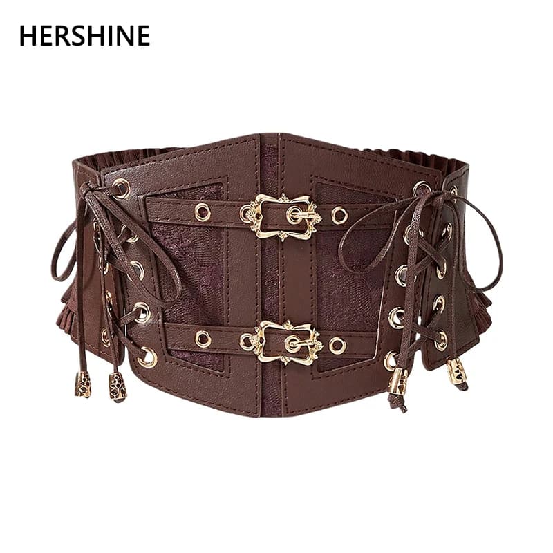 HERSHINE Women's Fashion Buckle Elastic Waist Belt, Y2K Gothic Harajuku Punk Style Party Dress Accessory,spring,summer,Christmas