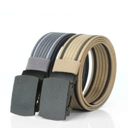 3.8cm outdoor nylon belt, black alloy automatic buckle, all-match striped men's belt, sports breathable