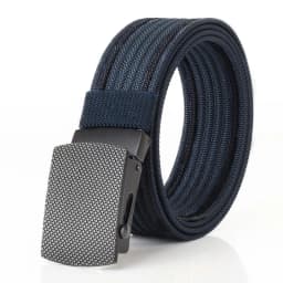 3.8cm outdoor nylon belt, black alloy automatic buckle, all-match striped men's belt, sports breathable
