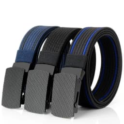 3.8cm outdoor nylon belt, black alloy automatic buckle, all-match striped men's belt, sports breathable