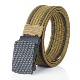 3.8cm outdoor nylon belt, black alloy automatic buckle, all-match striped men's belt, sports breathable