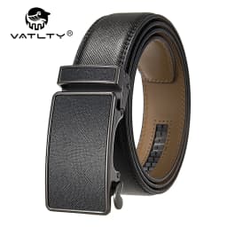 VATLTY 35mm Fashion Leather Belt for Men High Quality Metal Zinc Alloy Automatic Buckle Work Belt Natural Cowhide Trouser Girdle