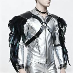 UYEE Belt Feather Shrugs Shawls Gothic Punk Feather Cape Jacket Punk Scarf Shoulder Wraps Halloween Cosplay Stage Show Belt