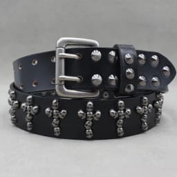 Heavy Metal Punk Belt Genuine Leather Hip Hop Belts For Men Cross Rivet Jeans belt male Strap Ceinture Homme designer belt