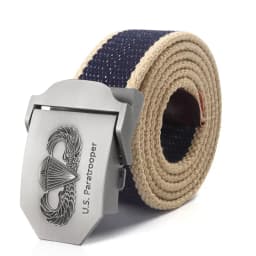 SupSindy New Men&Women Military Canvas Belt Luxury US Paratrooper Metal Buckle Jeans Belt Army Tactical Belts for Men Strap Male