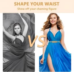 Women's Metal Tight Waistband Dress, Gold Elastic Thin Waistband, Elastic Dress Waistband