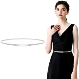 Women's Metal Tight Waistband Dress, Gold Elastic Thin Waistband, Elastic Dress Waistband