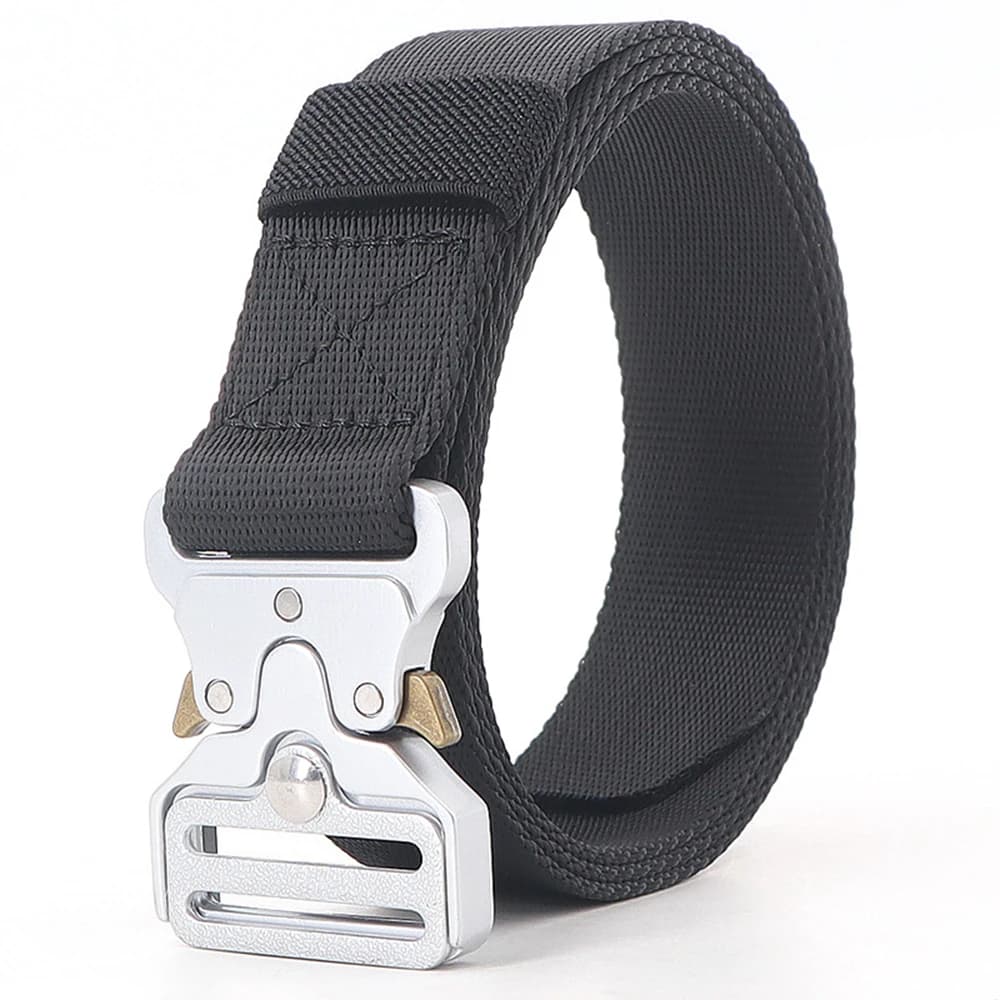 32mm Wide Heavy Duty Military Tactical Belt for Men And Women with Quick Release Alloy Buckle Adjustable Nylon Webbing Work Belt