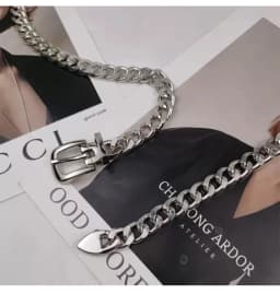 Gold Silver Metal Waist Chain Suit Dress Belt Versatile Fashion Cool Style Pants Chain Belts Hip Hop Accessory Belt