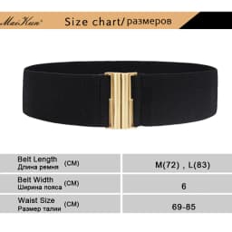 Maikun Fashion Wide Belts for Women Simple Style Elastic Three Colors Metal Buckle Female Cummerbund