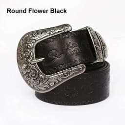 IEFB Men's Embossed Belt Leather Floral Carving Genuine Belts Men Women Jean's Decoration Luxury Designer Waistband 9W1163