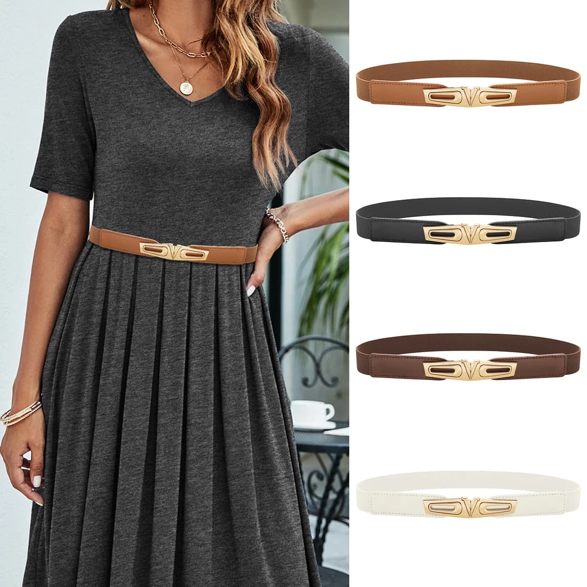 SISHION Designer Elastic Women Belt YD0091 Black White Brown Camel Ceinture Femme Leather Belts Punk Gurtel Herren Waistband