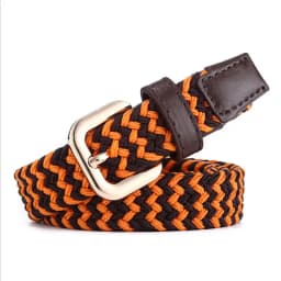SupSindy Women&Children's Elastic Belt Pin Buckle Weave Stretch Canvas Belt Candy Colors Luxury Jeans Belts for Boys Girls Strap