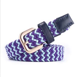 SupSindy Women&Children's Elastic Belt Pin Buckle Weave Stretch Canvas Belt Candy Colors Luxury Jeans Belts for Boys Girls Strap