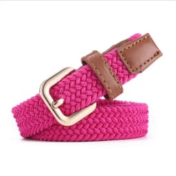 SupSindy Women&Children's Elastic Belt Pin Buckle Weave Stretch Canvas Belt Candy Colors Luxury Jeans Belts for Boys Girls Strap