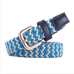 SupSindy Women&Children's Elastic Belt Pin Buckle Weave Stretch Canvas Belt Candy Colors Luxury Jeans Belts for Boys Girls Strap