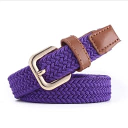 SupSindy Women&Children's Elastic Belt Pin Buckle Weave Stretch Canvas Belt Candy Colors Luxury Jeans Belts for Boys Girls Strap