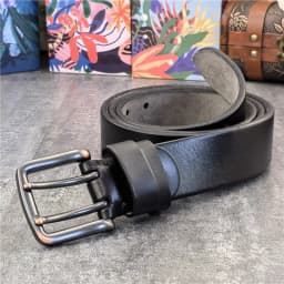 38MM Double Pin Belt Buckle Genuine Leather Belt For Men Jeans Leather Belt Men Ceinture Western Cowboy Waist Belt Man MBT0038