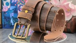 38MM Double Pin Belt Buckle Genuine Leather Belt For Men Jeans Leather Belt Men Ceinture Western Cowboy Waist Belt Man MBT0038