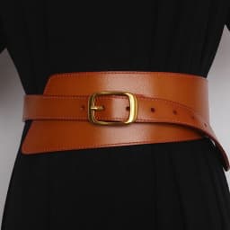 Women's Coat Wide Waistband Genuine Leather Cummerbunds Female Dress Corsets Versatile Waist Belts Decoration Wide Belt