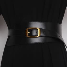 Women's Coat Wide Waistband Genuine Leather Cummerbunds Female Dress Corsets Versatile Waist Belts Decoration Wide Belt