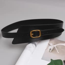 Women's Coat Wide Waistband Genuine Leather Cummerbunds Female Dress Corsets Versatile Waist Belts Decoration Wide Belt