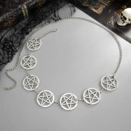 Y2K Gothic Style Women's Waist Chain, Pentagram Metal Decoration, Dark Punk Style, Halloween Accessories, Holiday Gifts
