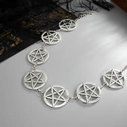 Y2K Gothic Style Women's Waist Chain, Pentagram Metal Decoration, Dark Punk Style, Halloween Accessories, Holiday Gifts