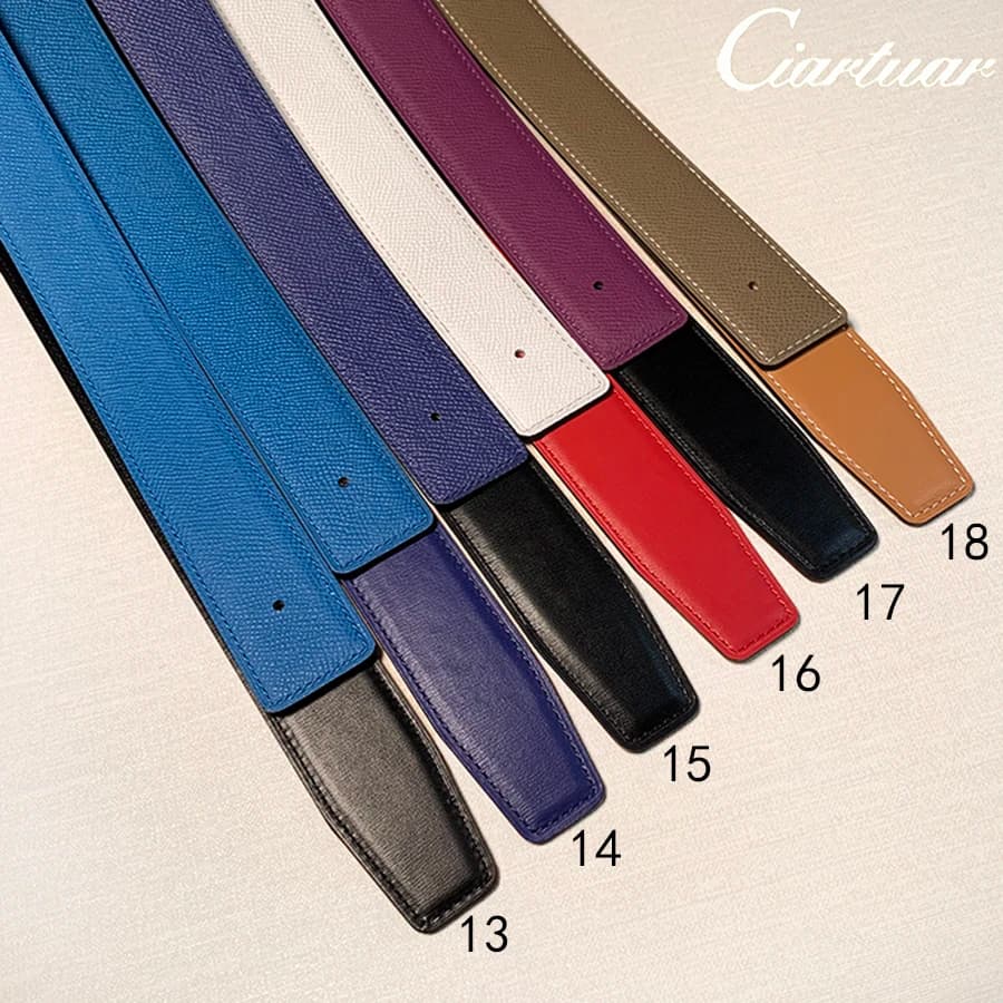 2026 WITHOUT BUCKLE Ciartuar for men women 3.2cm 19 colors belt high quality cowskin genuine leather two sides