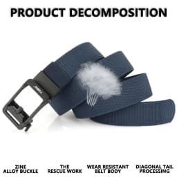 TUSHI New Unisex Elastic Belt Hard Metal Buckle Quick Release Tough Stretch Nylon Men's Military Tactical Belt Casual Waistband