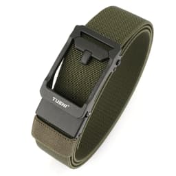 TUSHI New Unisex Elastic Belt Hard Metal Buckle Quick Release Tough Stretch Nylon Men's Military Tactical Belt Casual Waistband