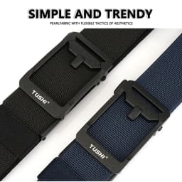 TUSHI New Unisex Elastic Belt Hard Metal Buckle Quick Release Tough Stretch Nylon Men's Military Tactical Belt Casual Waistband