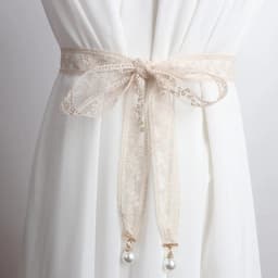3.3x160cm Fashion Sweet Decorative Lace Waist Belts DIY Bow Knot Pearl Pendant Waistband Elegant Dress Waist Chain for Women