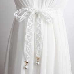 3.3x160cm Fashion Sweet Decorative Lace Waist Belts DIY Bow Knot Pearl Pendant Waistband Elegant Dress Waist Chain for Women