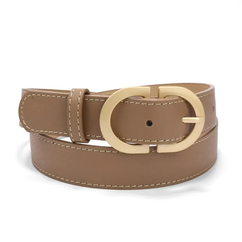 Pu Leather Women's Belt Jeans Ins Style Casual Metal Buckle Student Belt Khaki Black Hot Sale Harajuku