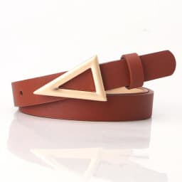 1.8cm Thin Leather Belt Women Waistbands Fashion Silver Triangle Snap Buckle Belt Ladies Decoration Waist band Ladies Silm Belt