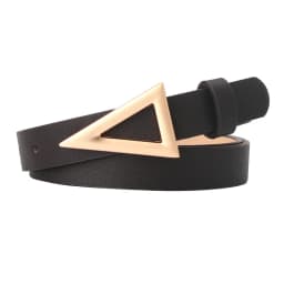 1.8cm Thin Leather Belt Women Waistbands Fashion Silver Triangle Snap Buckle Belt Ladies Decoration Waist band Ladies Silm Belt