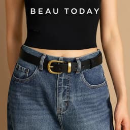 BEAUTODAY Belts Women Cow Leather Strap Solid Color Oval Buckle Ladies Modern Fashion Jeans Dress Accessories Waistband 91054