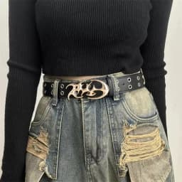 New Stylish Irregular Alloy Buckle Waist Belt, Casual Retro Punk Y2k Belt ，For Men Women Trendy Accessory Belts ，For Ideal Gifts