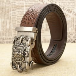 Fashion Brand Genuine Leather Belt Business Trouser Strap Pant Ceinture Homme Cowskin Dragon Automatic Buckle Cowhide Men Belts