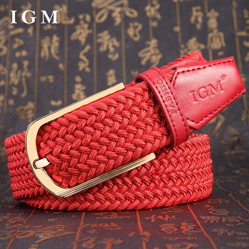Intrinsic life red Men's and women's red woven canvas belts Jeans unisex Red Belts elastic belt