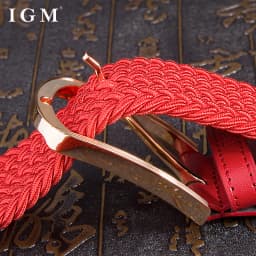 Intrinsic life red Men's and women's red woven canvas belts Jeans unisex Red Belts elastic belt