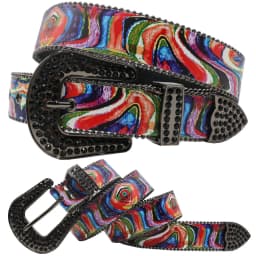 Hip hop Diamond Wide Colour Belt Fashion Rhinestone Vintage Buckle Belt Y2K BB bek Belt
