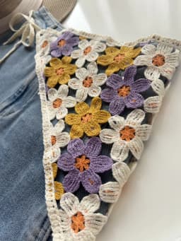 Flower Hollow Dopamine Triangle Scarf Headscarf Knitted Cotton Fringed Fart Curtain Stacked Through Waist Seal Belts Hip Cover