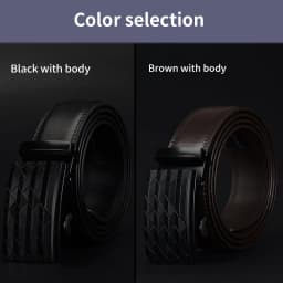 COWATHER Men's Automatic Buckle belt with Cow Genuine Leather BLACK BROWN Belts for Men brand Wide 3.5 cm CZ058