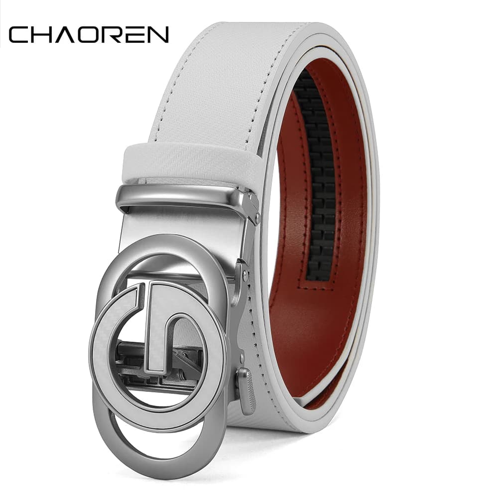 Men's Leather Belts Automatic Buckle Belt Famous Designer Brand Luxury Leather Metal Buckle Cowskin Belts for Jeans Men