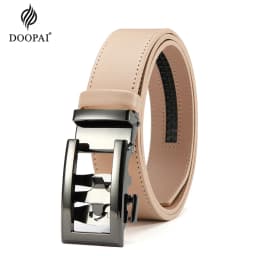 DOOPAI New Mens Belt Hollow Automatic Mens Belt Genuine Leather Luxury Belt  For Men Belt Male Strap Male Metal Automatic Buckle